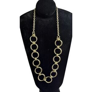 RJ Graziano Long Chunky Chain Link 35" - 38" Necklace Antiqued Gold Tone